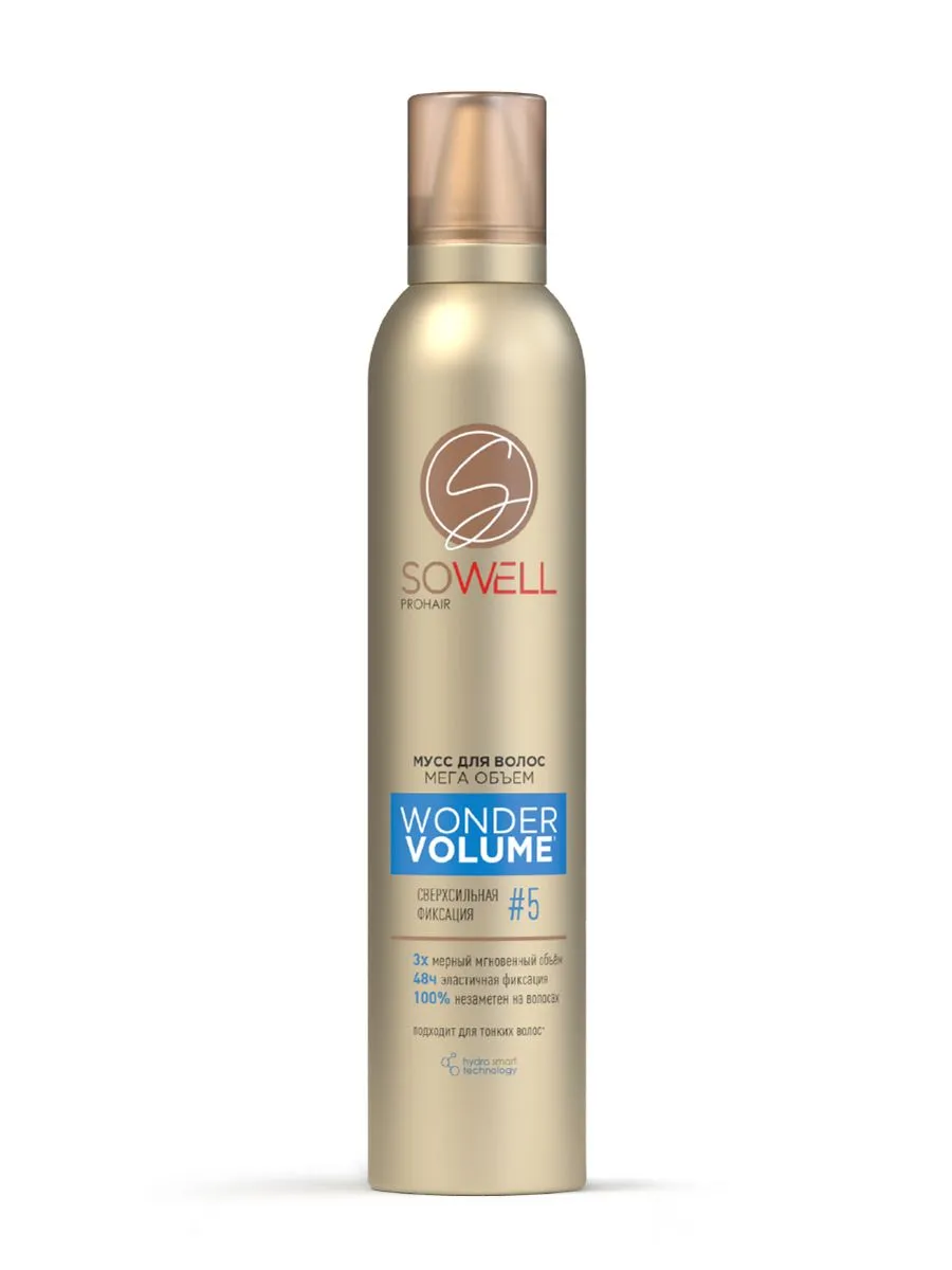 Мусс для волос SoWell Wonder Volume Мега объем от корней сверхсильной фиксации,200 см3