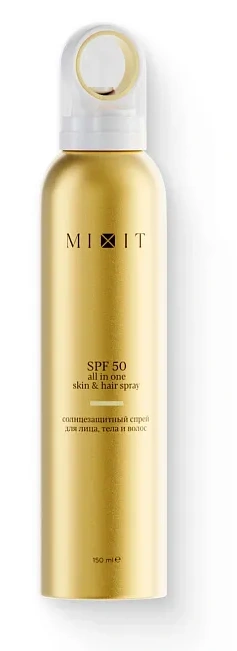 Солнцезащитный спрей для лица, тела и волос MIXIT SPF 50 all in one skin & hair spray 150мл