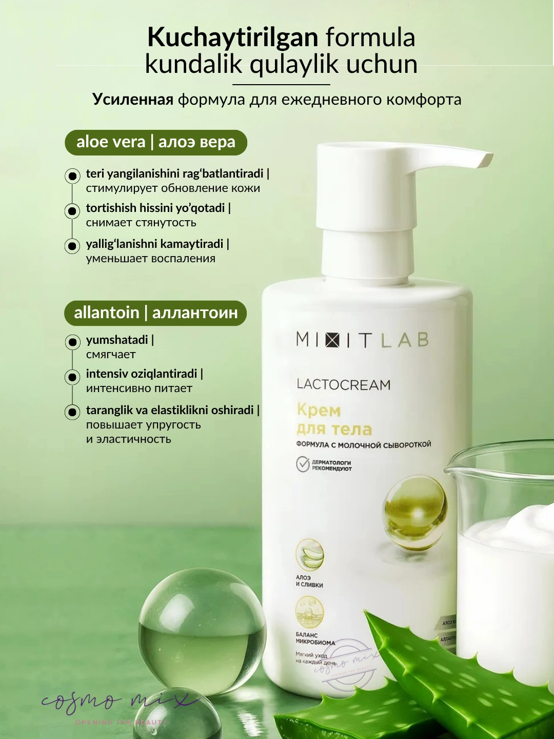 Крем для тела MIXIT LAB Lacto Hydrate body cream 460мл