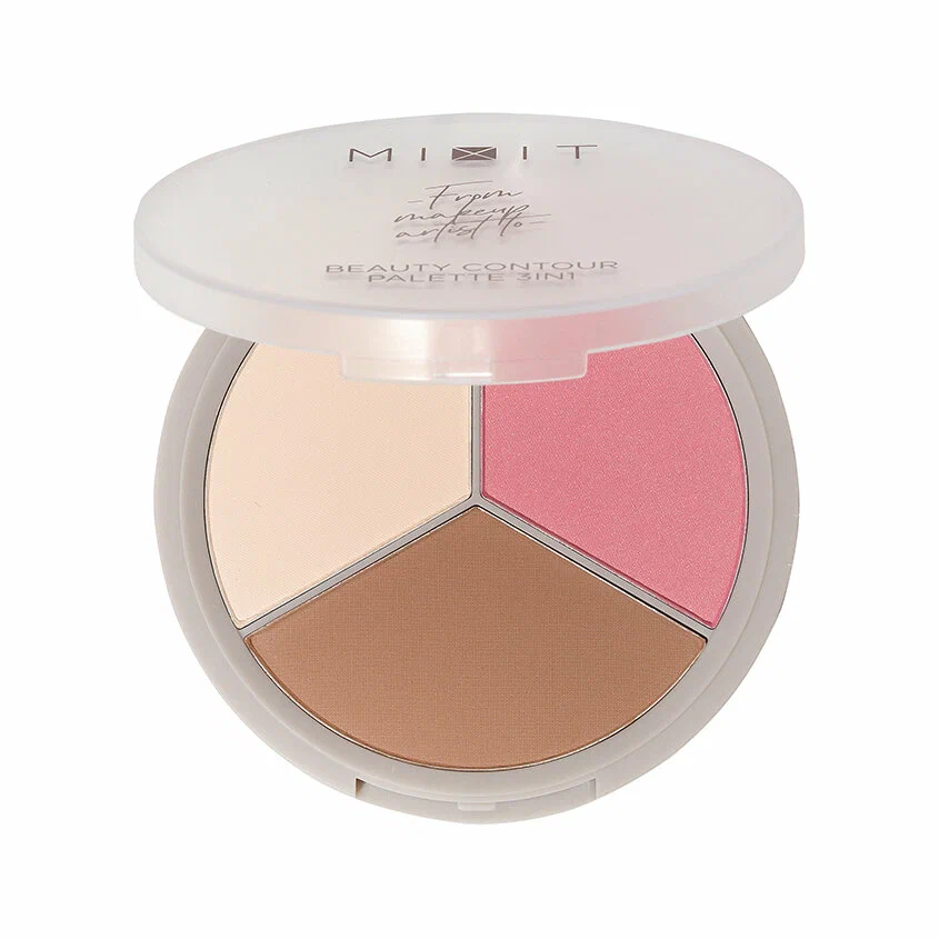 Палетка для скульптурирования лица MIXIT Make Up Beauty Contour Palette 3in1, 01 11г
