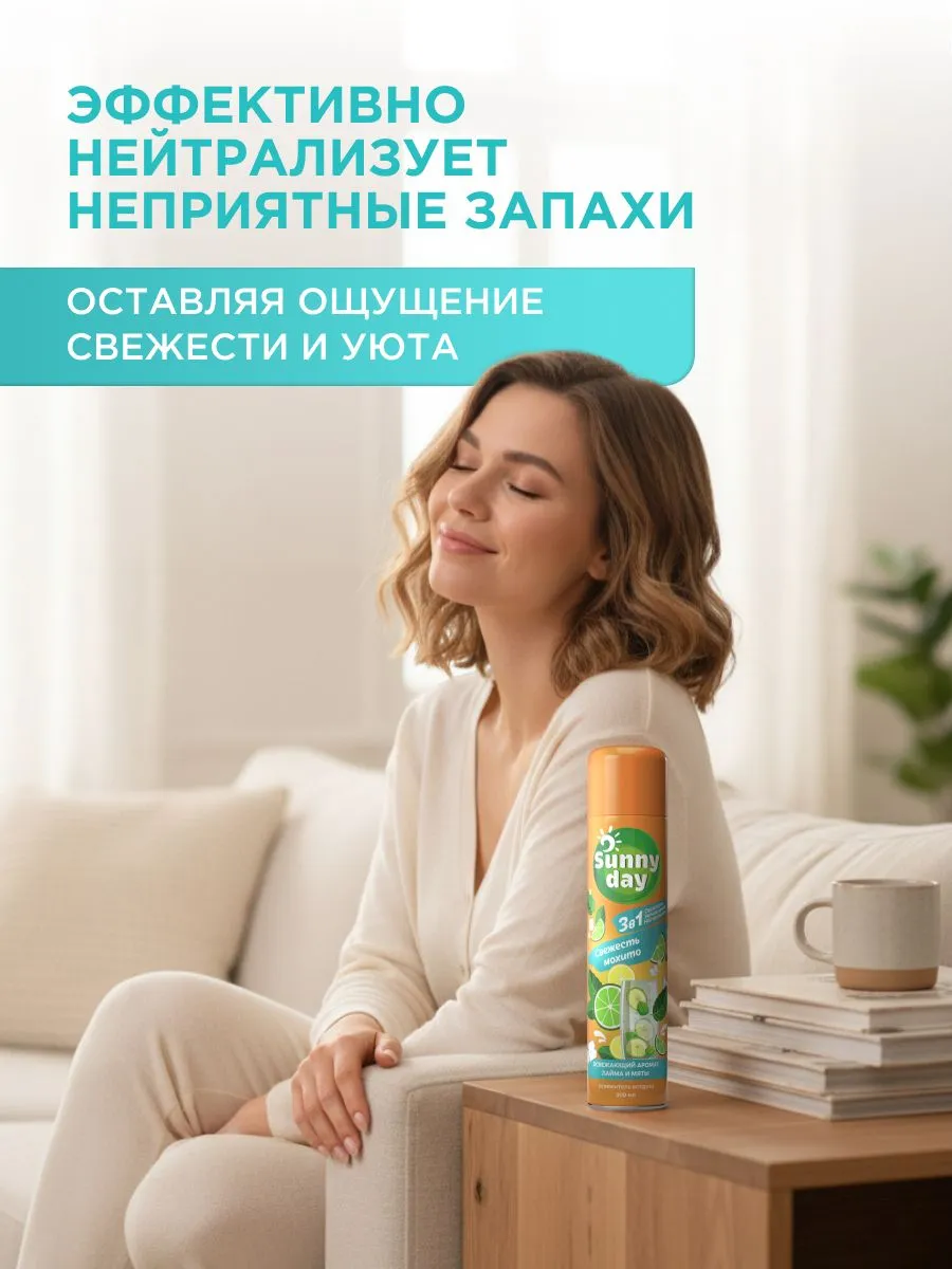 Освежитель воздуха Sunny Day Свежесть мохито 300мл