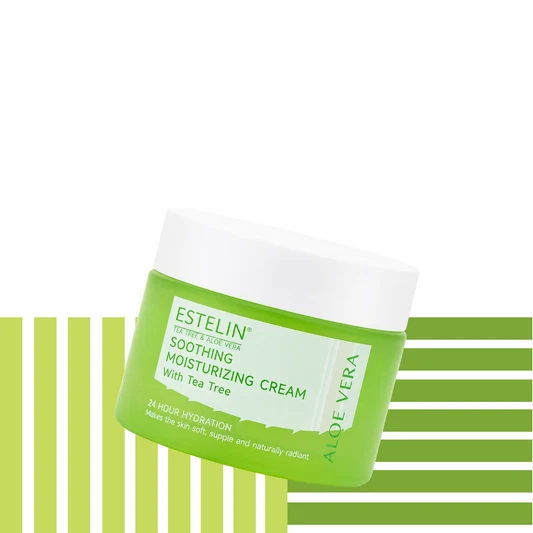 Увлажняющий крем для лица с Алое Вера, Estelin Aloe Vera Soothing Moisturizing Cream, 50 г