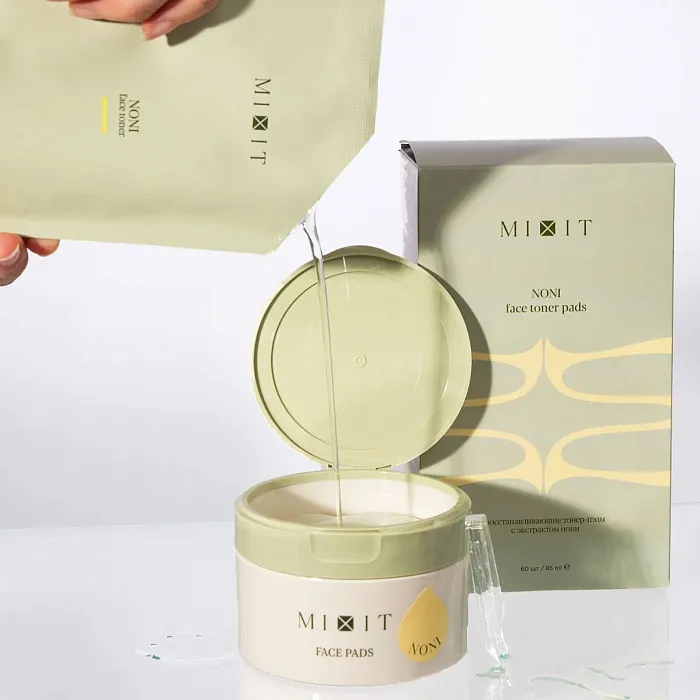 Восстанавливающие пэды с экстрактом нони MIXIT Noni Face Toner Pads 60 шт