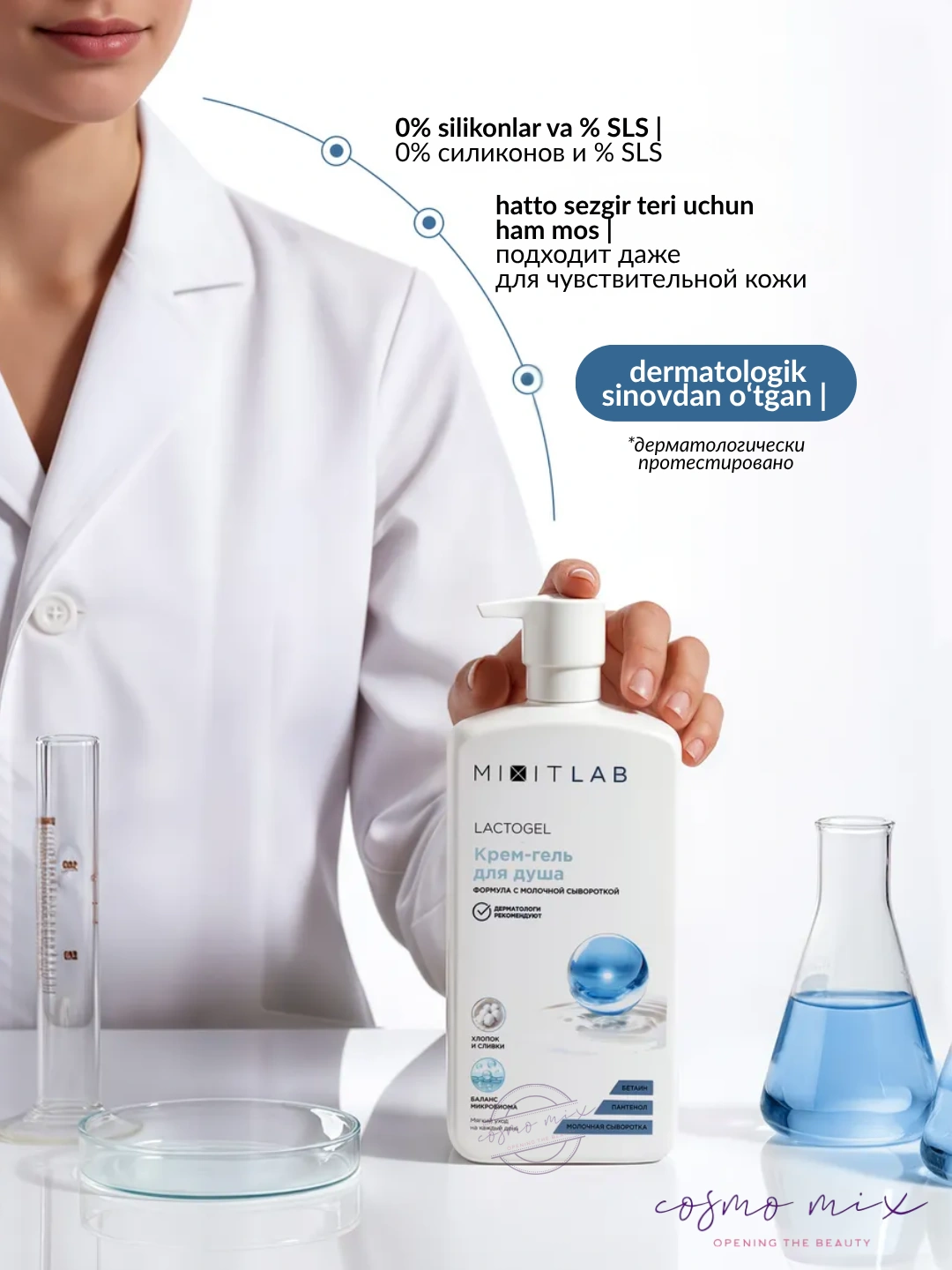 Крем-гель для душа MIXIT LAB Lacto Moisture Cream shower gel 250мл