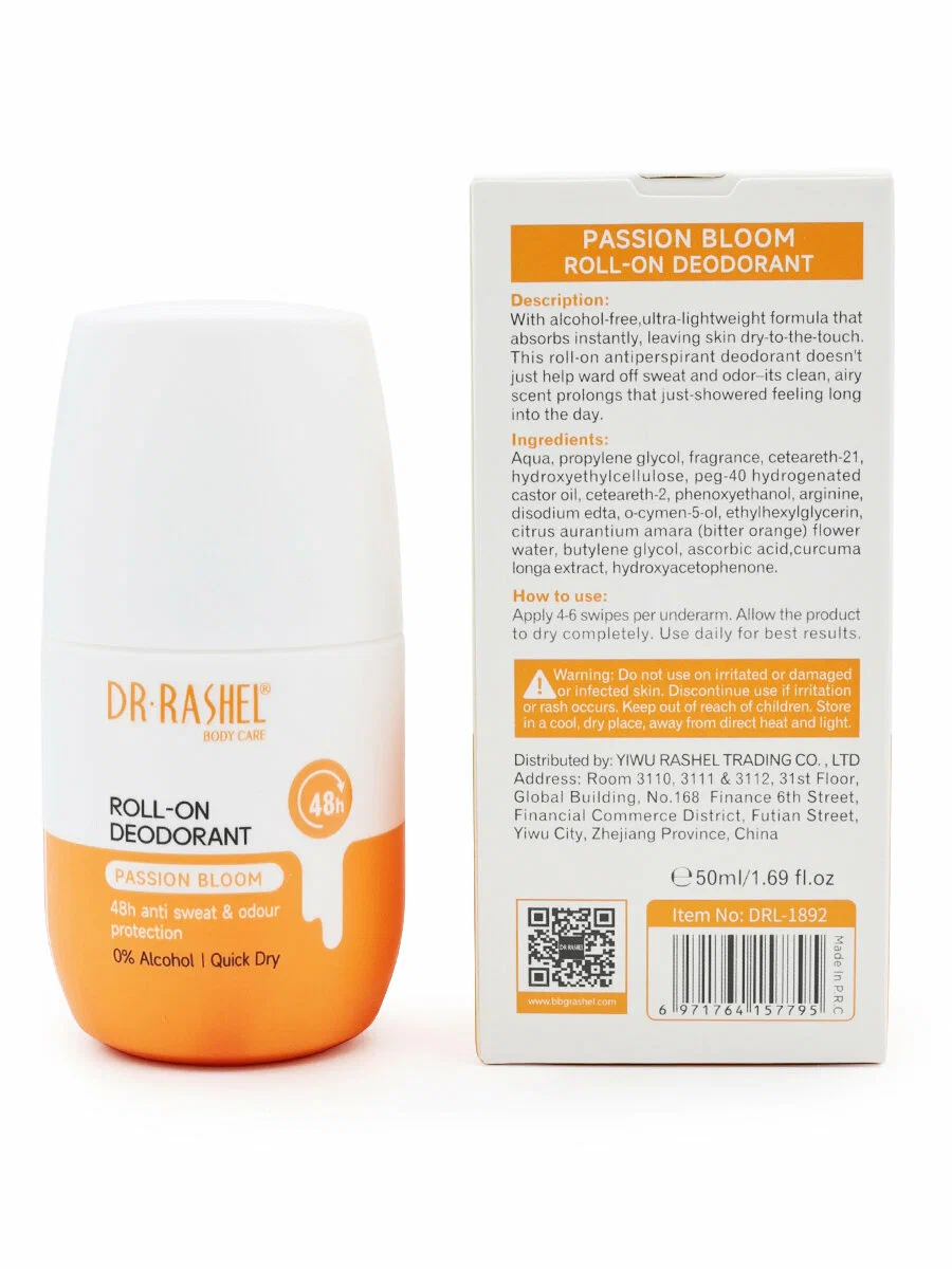 Освежающий и ароматный дезодорант-ролл Dr. Rashel Passion Bloom Roll-On, 50 мл