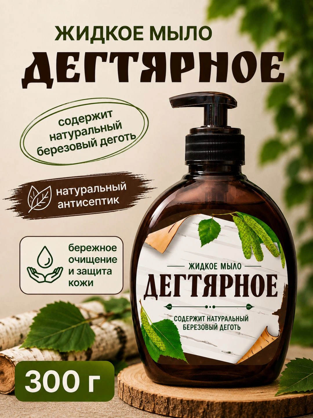 Жидкое мыло Дегтярное 300г