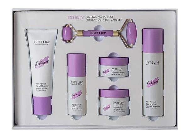 Омолаживающий набор для ухода за кожей Estelin Retinol Age Perfect Renew Youth Skin Care Set, 6 шт
