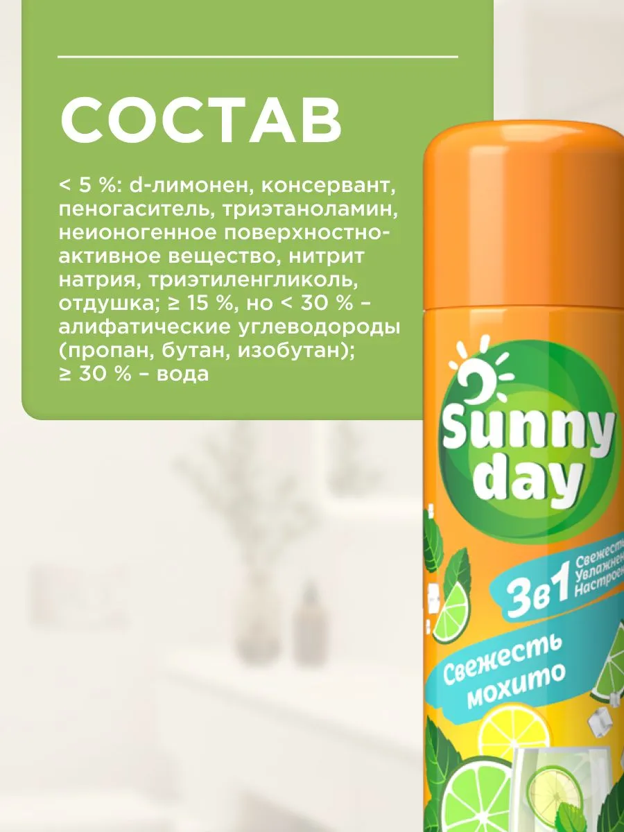 Освежитель воздуха Sunny Day Свежесть мохито 300мл