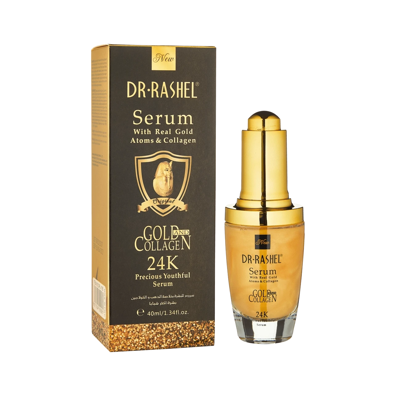 Питательная сыворотка для лица с 24К золотом и коллагеном Dr. Rashel 24K Gold Collagen Precious Youthful Serum, 40 ml