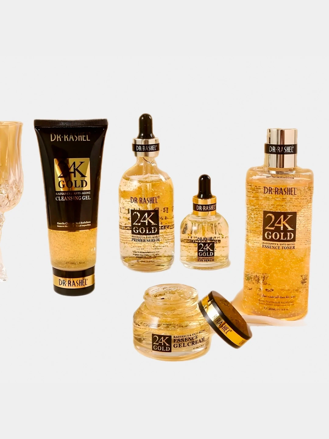 Антивозрастная серия по уходу за кожей с 24K золотом, Dr. Rashel 24K Gold Radiance & Anti-Aging Skin Care Series, 5 шт/комплект