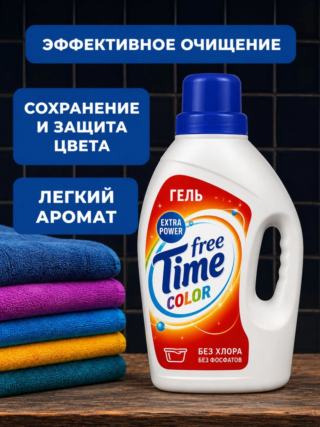Гель для стирки Free Time Color 1500г