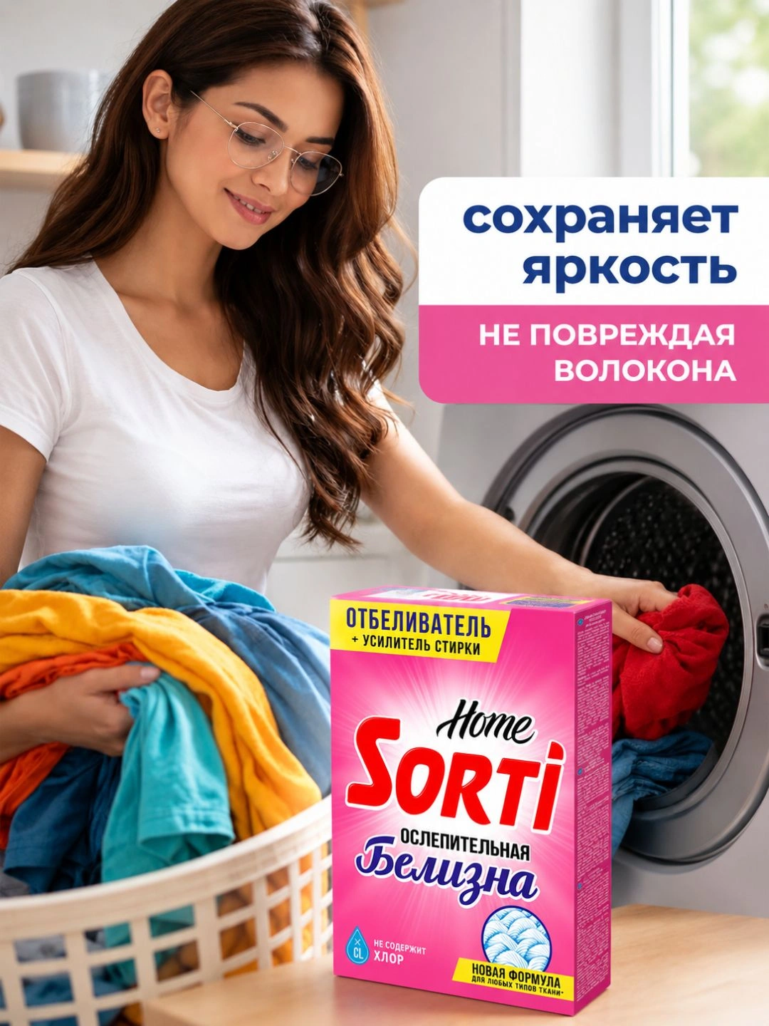 Кислородный отбеливатель Sorti Home ослепительная белизна 500г т/у