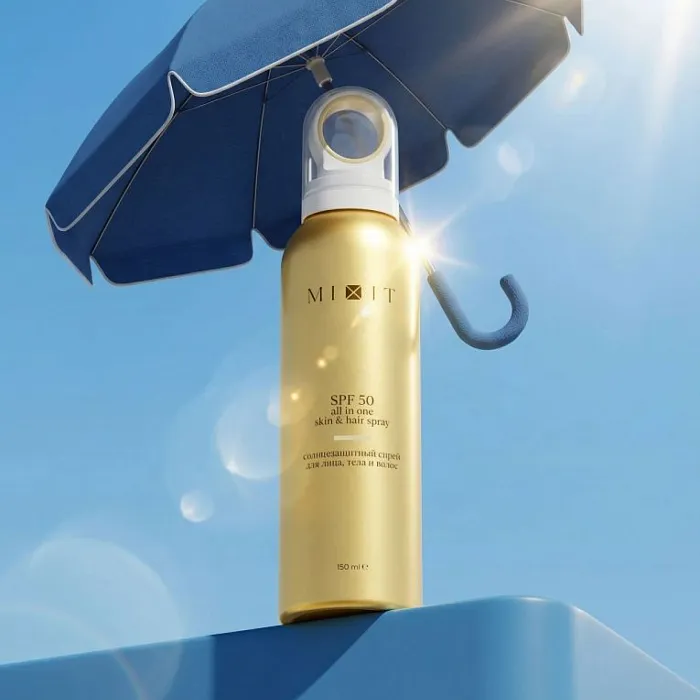 Солнцезащитный спрей для лица, тела и волос MIXIT SPF 50 all in one skin & hair spray 150мл