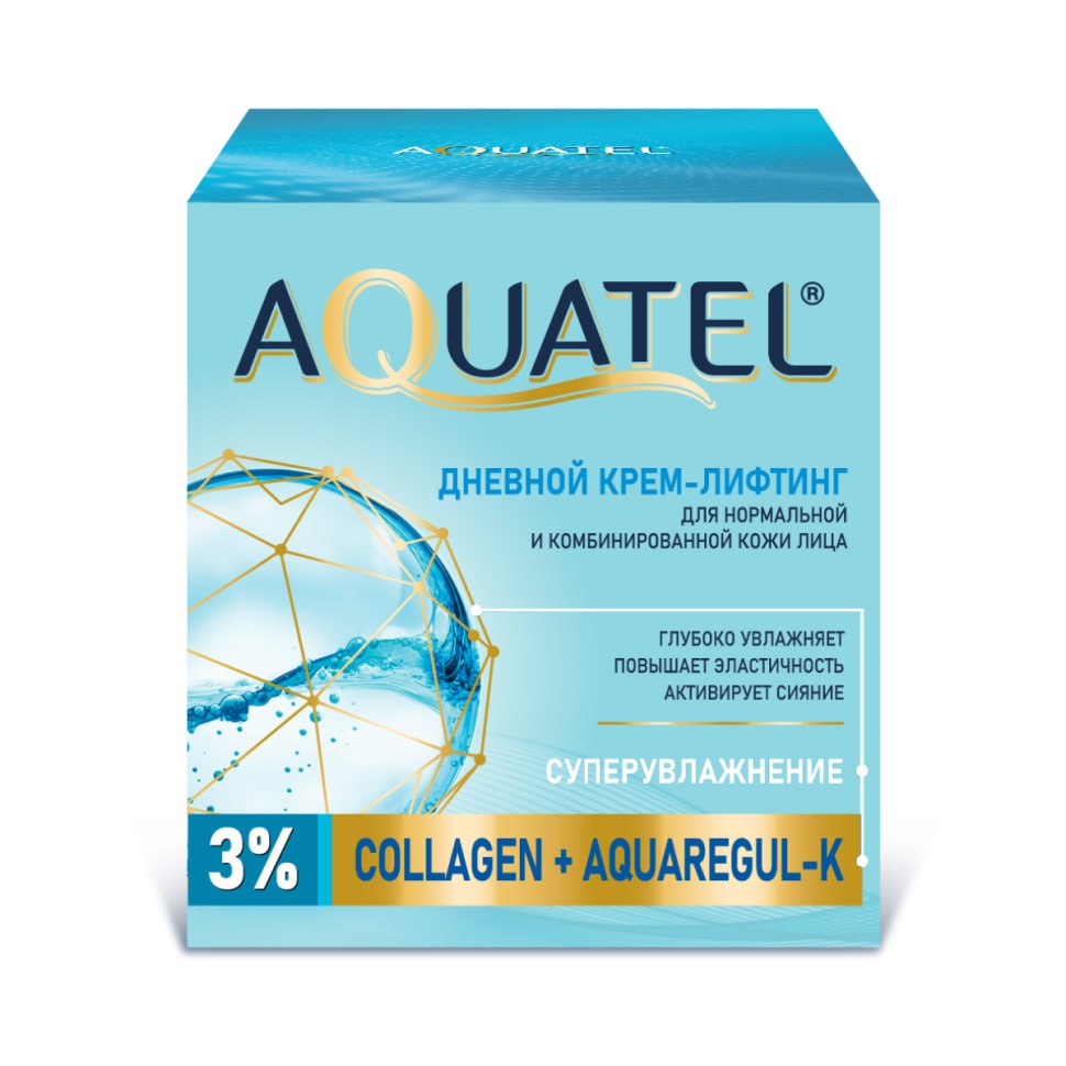 Дневной крем-лифтинг для лица «AQUATEL» для нормальной и комбинированной кожи, банка 50 мл арт.№ 2757
