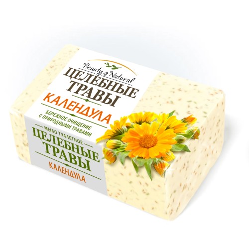 Туалетное мыло ЦЕЛЕБНЫЕ ТРАВЫ КАЛЕНДУЛА п/п упаковка 160гр.