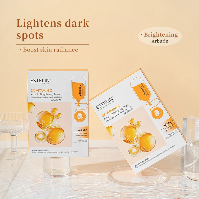 Тканевая маска с тройным витамином C и арбутином Estelin 3X Vitamin C & Arbutin Brightening Mask, 25 г