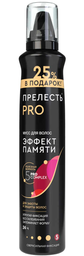 ПРОМО- ФОРМАТ Мусс для волос Прелесть Professional Эффект памяти ССФ 200 см3 (С)