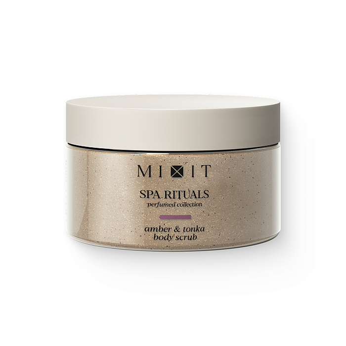 Сахарно-солевой скраб для тела с ароматом амбры и бобов тонка MIXIT Spa Rituals Amber & Tonka Body Scrub 300г