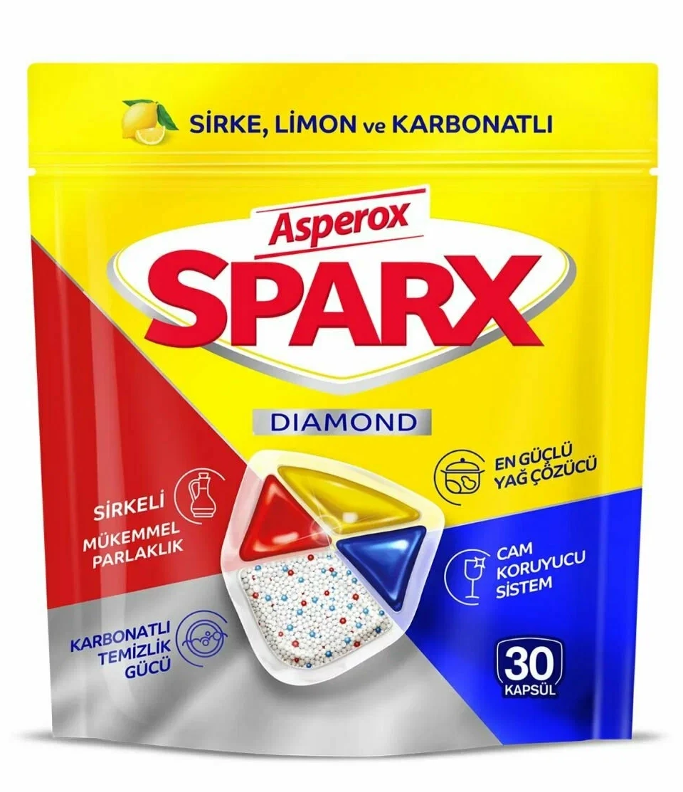 Капсулы для посудомоечной машины ASPEROX SPARX CAPSULE FOR DISH WASHING MACHINE 30 PCS 234 gr.