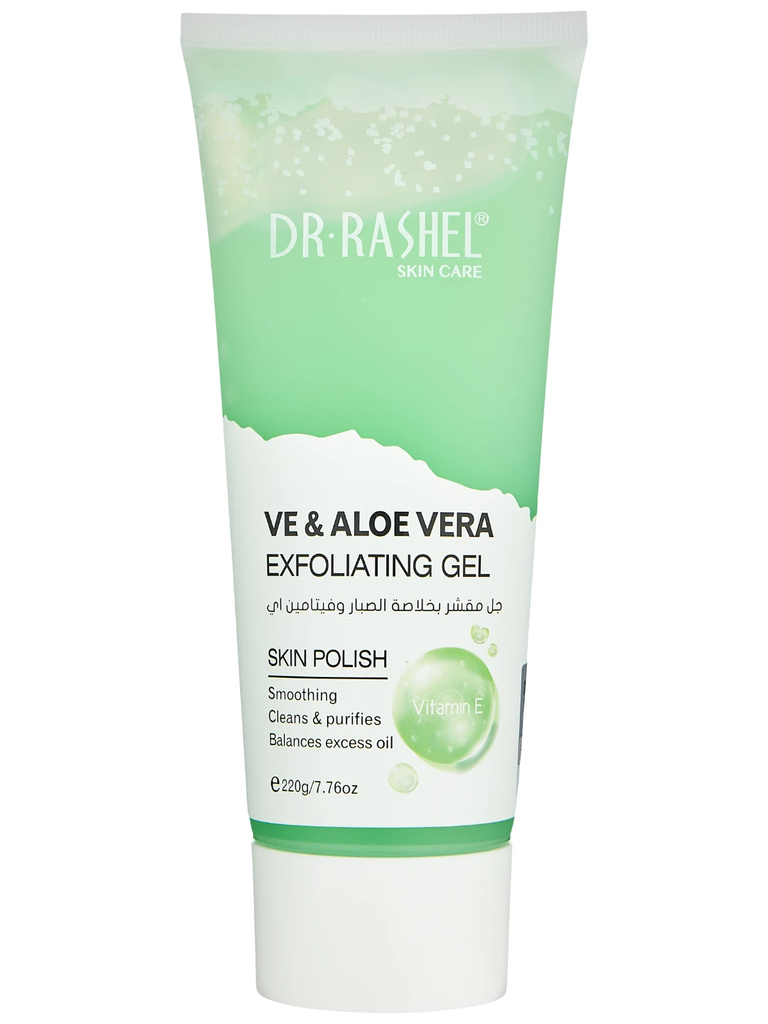 Отшелушивающий гель для лица с алоэ и витамином E, Dr. Rashel Aloe Vera & Vitamin E Exfoliating Gel, 220 g