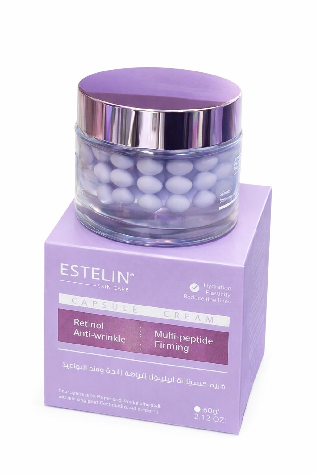 Антивозрастной крем для лица с Ретинолом и мульти-пептидами Estelin Retinol & Multi-peptide Anti-wrinkle Capsule Cream, 60 г