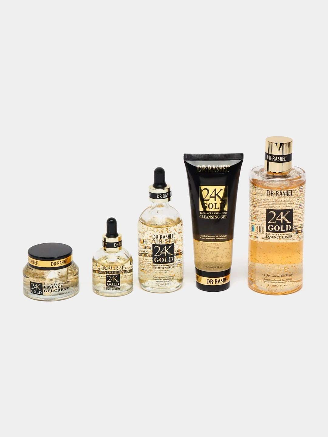 Антивозрастная серия по уходу за кожей с 24K золотом, Dr. Rashel 24K Gold Radiance & Anti-Aging Skin Care Series, 5 шт/комплект