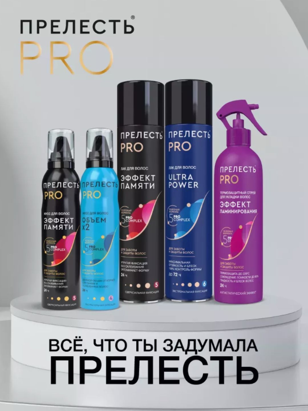 Лак д/волос Прелесть Professional ULTRA POWER ЭСФ 300 см3