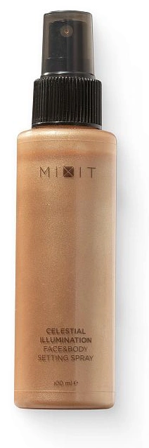 Фиксирующий спрей для лица и тела MIXIT Make Up Fixing spray "Heavenly glow" for face and body 100мл