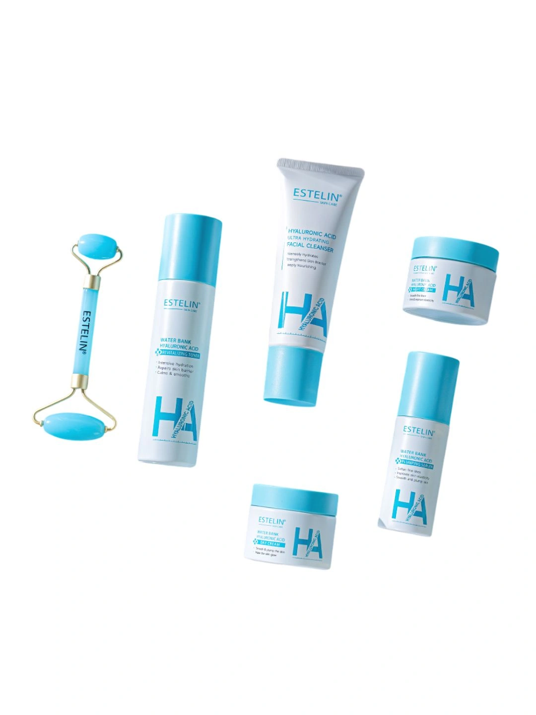 Увлажняющий набор для ухода за кожей Estelin Water Bank Hyaluronic Acid Skin Care Set, 6 шт
