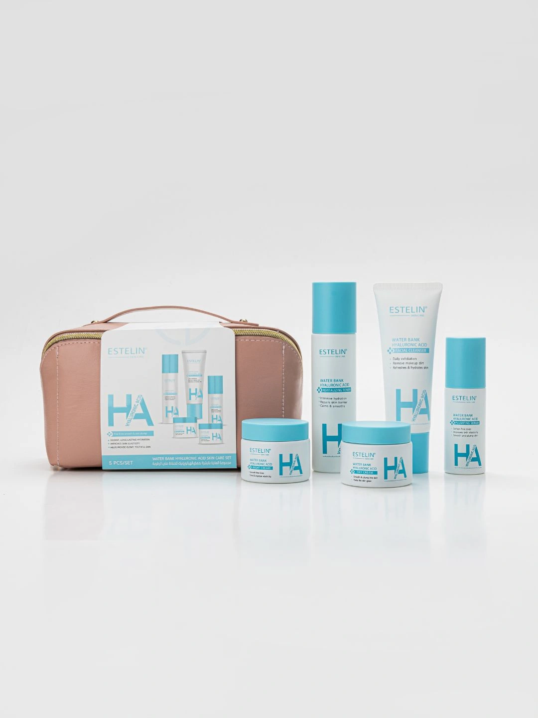 Увлажняющий набор по уходу за кожей с гиалуроновой кислотой Estelin Water Bank Hyaluronic Acid Skin Care Set, 5 шт