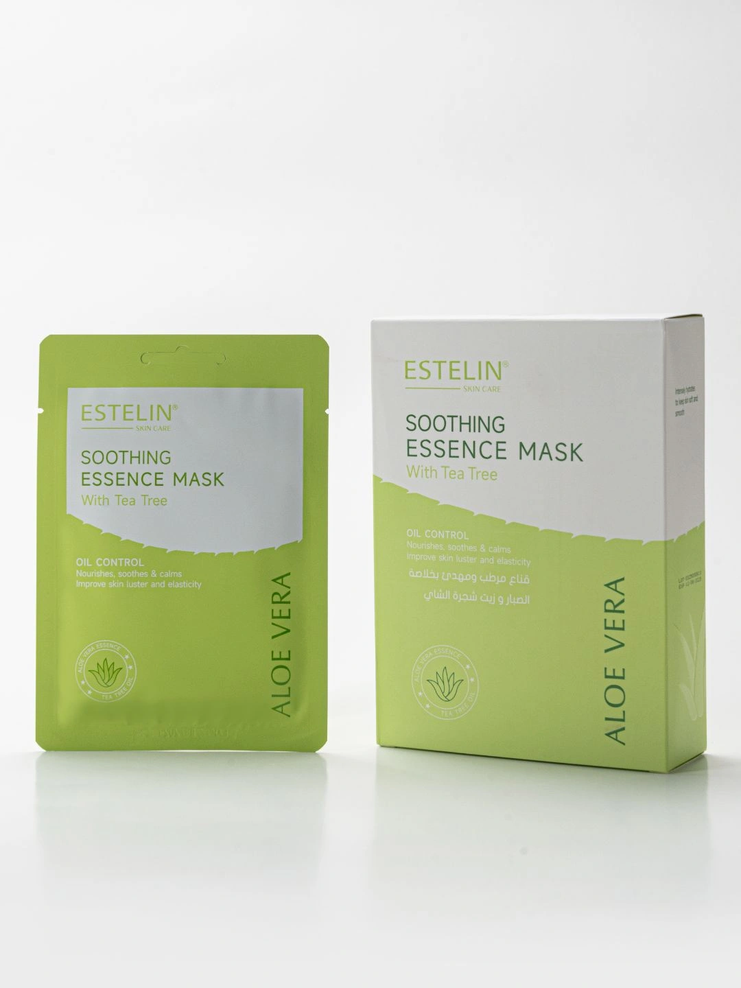 Успокаивающая тканевая маска для лица с алоэ вера Estelin Aloe Vera Soothing Essence Mask, 25 г