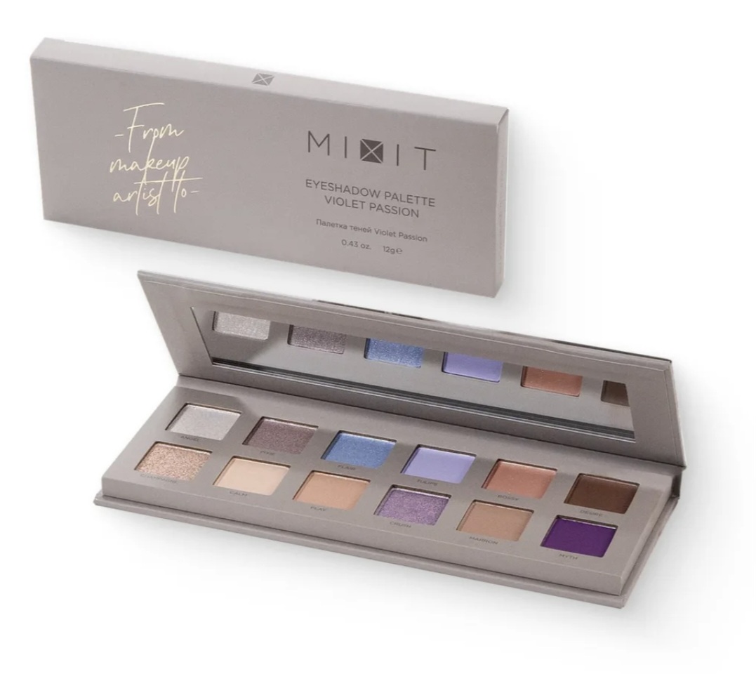 Палетка теней MIXIT Make Up Eyeshadow palette Violet Passion 12г
