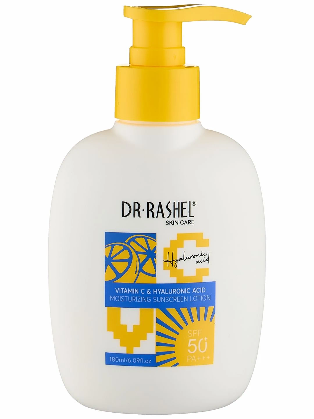 Увлажняющий солнцезащитный лосьон Dr. Rashel Vitamin C & Hyaluronic Acid Moisturizing Sunscreen Lotion SPF50, 160 ml