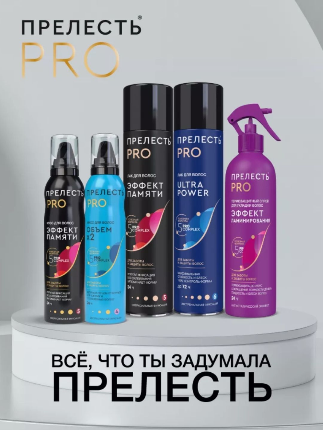 Лак д/волос Прелесть Professional Эффект памяти CСФ 300 см3