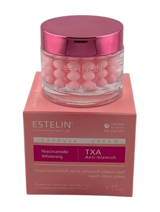  Крем для лица от акне с Ниацинамидом Estelin Niacinamide & Tranexamic Acid Whitening Capsule Cream, 60 г