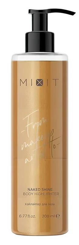 Хайлайтер для тела золотисто-бронзового оттенка MIXIT Naked Shine Body Highlighter 200мл