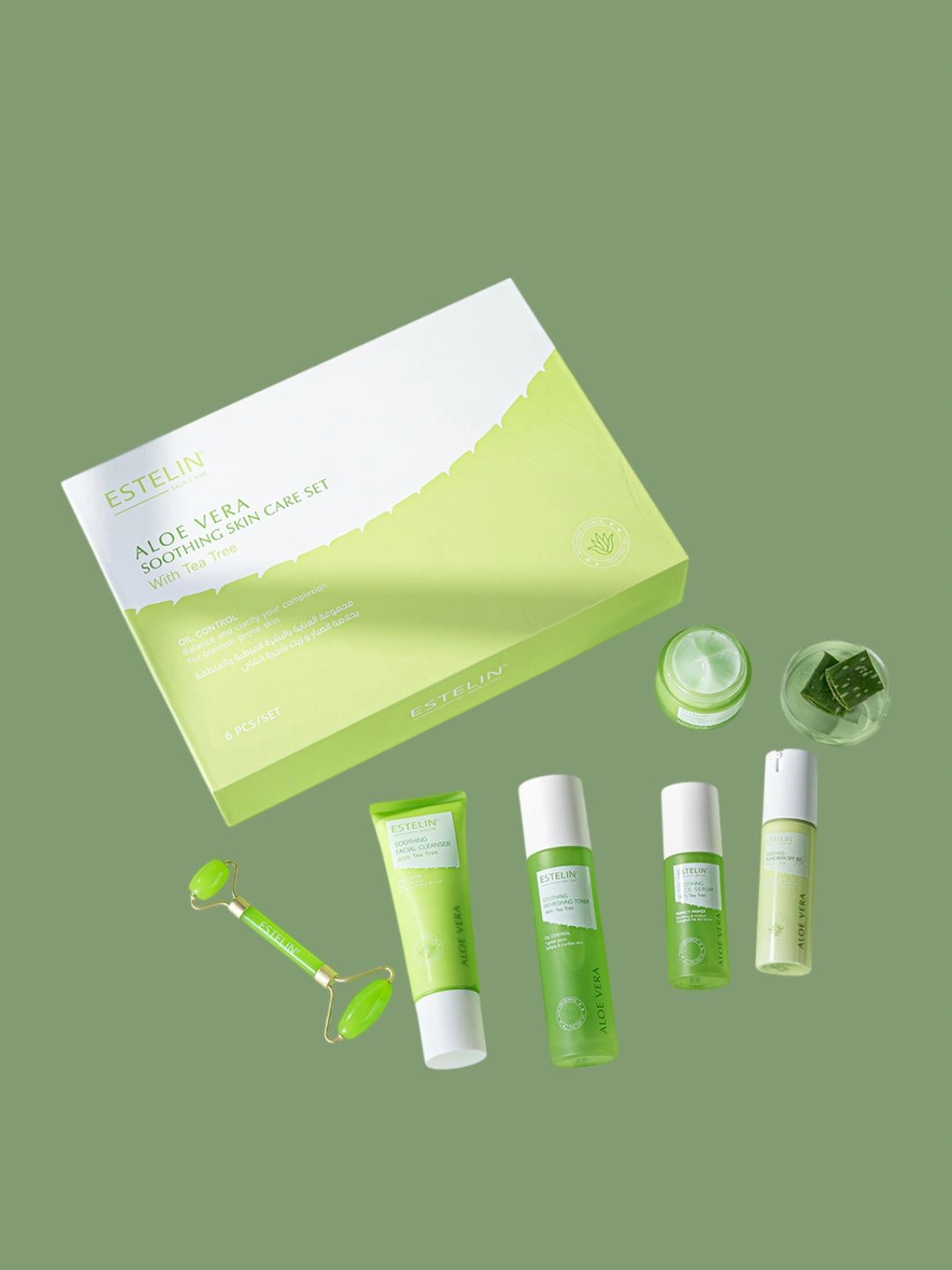 Набор Алое Вера для ухода за кожей Estelin Aloe Vera Soothing Skin Care Set, 6 шт