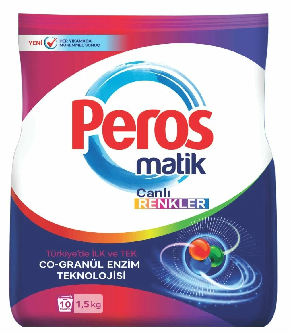 Стиральный порошок ДЛЯ ЦВЕТНОГО БЕЛЬЯ PEROS POWDER DETERGENT MATIC BAG FOR COLORS 1500 gr.
