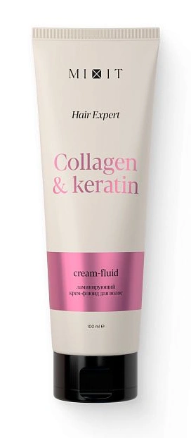 Ламинирующий крем-флюид для волос MIXIT Hair Expert Collagen & Keratin Cream-Fluid 100мл