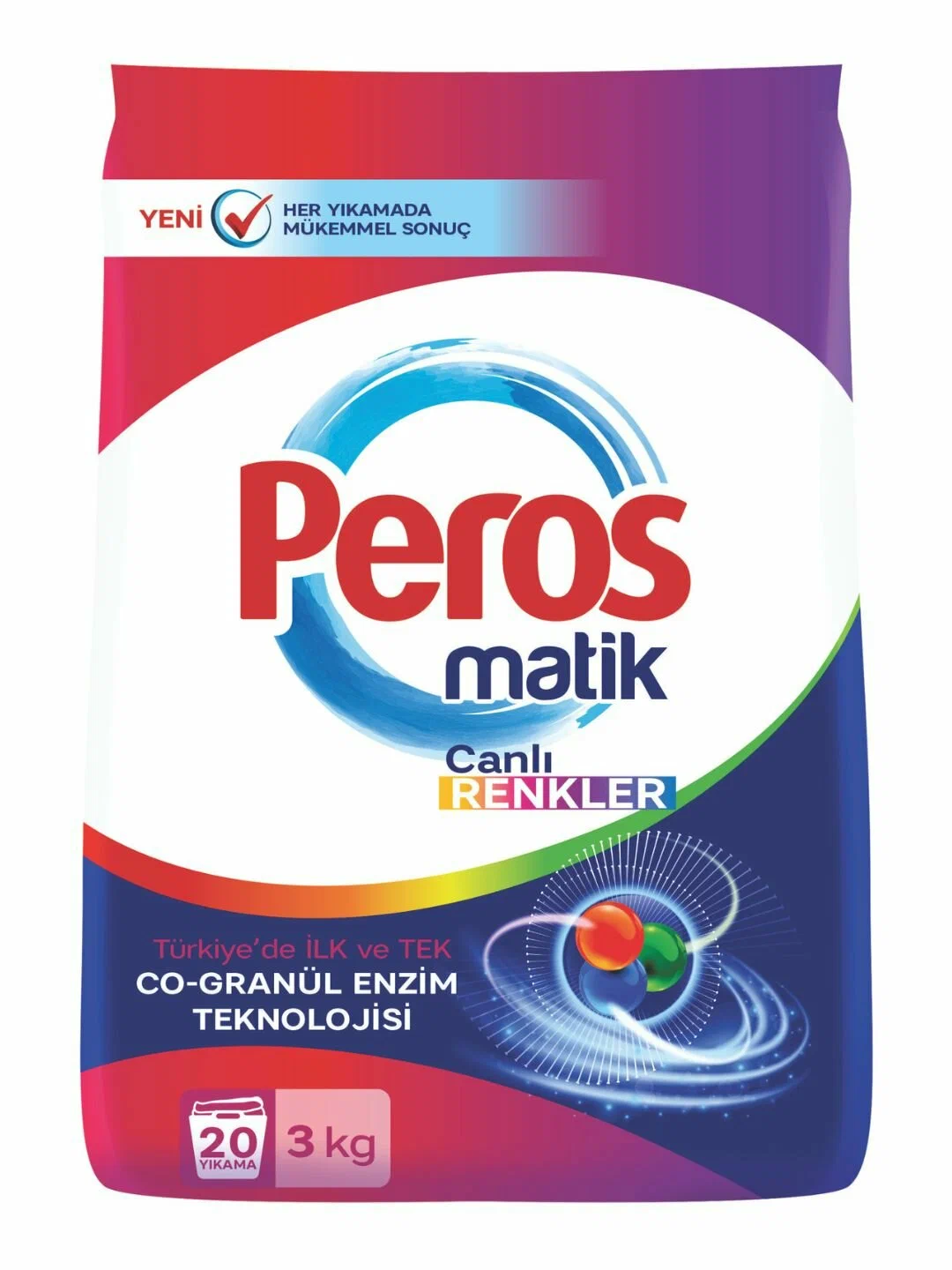 Стиральный порошок ДЛЯ ЦВЕТНОГО БЕЛЬЯ PEROS POWDER DETERGENT MATIC BAG FOR COLORS 3000 gr.