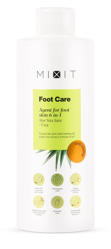 Средство для ороговевшей кожи на ногах и пятках MIXIT FOOT CARE Agent for foot skin 6-in-1 500мл