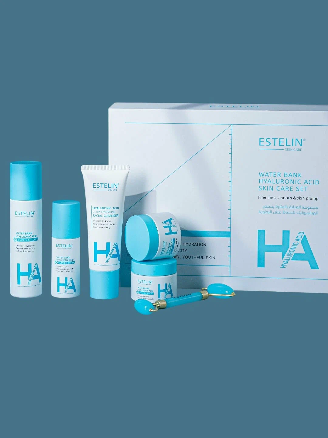 Увлажняющий набор для ухода за кожей Estelin Water Bank Hyaluronic Acid Skin Care Set, 6 шт