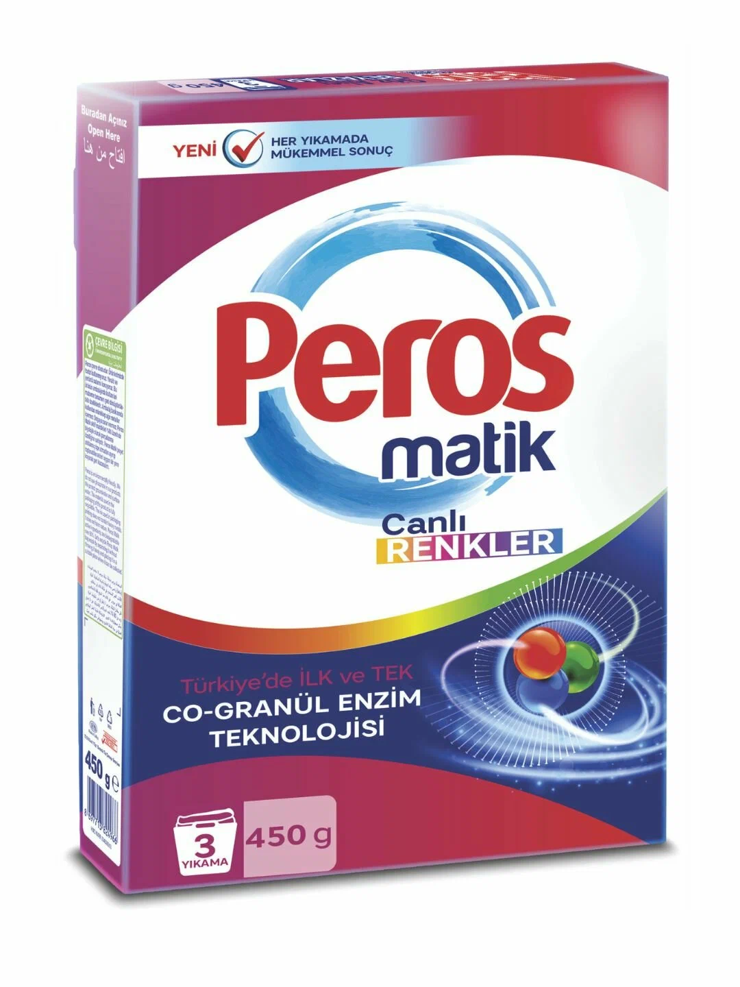 Стиральный порошок PEROS POWDER DETERGENT MATIC BOX (COLOR) 450 gr.