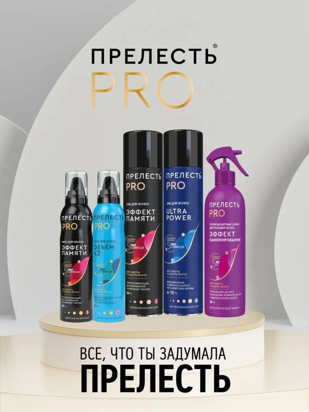 ПРОМО- ФОРМАТ Мусс для волос Прелесть Professional Эффект памяти ССФ 200 см3 (С)