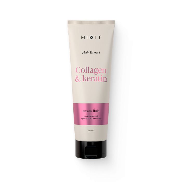 Ламинирующий крем-флюид для волос MIXIT Hair Expert Collagen & Keratin Cream-Fluid 100мл