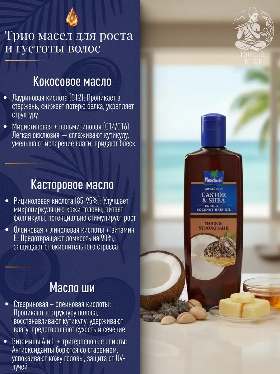 Масло для волос PARA ADV ENRICHED SHEA & CASTOR COCONUT HAIR OIL 200ML
