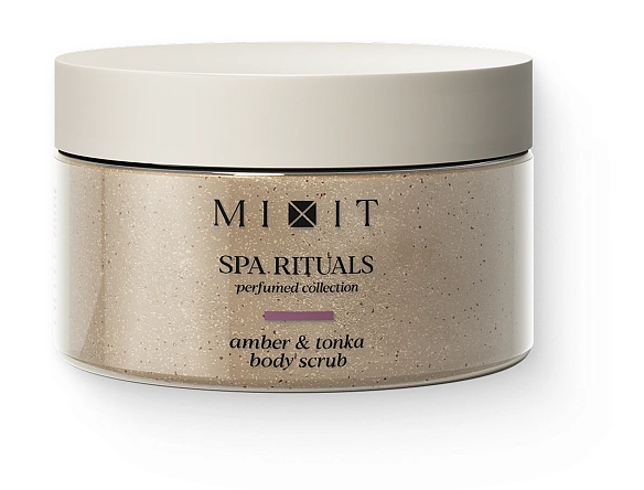 Сахарно-солевой скраб для тела с ароматом амбры и бобов тонка MIXIT Spa Rituals Amber & Tonka Body Scrub 300г