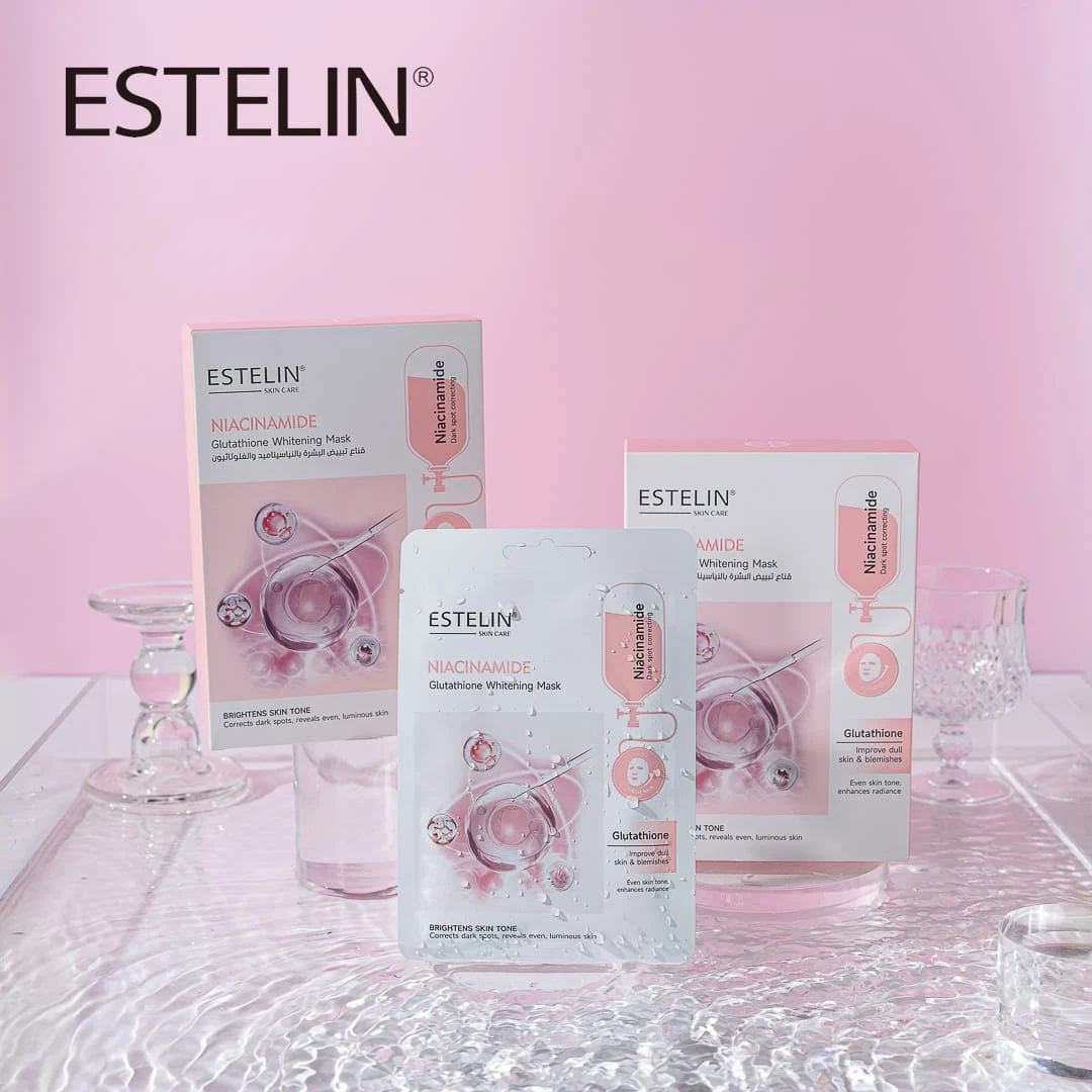 Тканевая маска для лица с ниацинамидом и глутатионом Estelin Niacinamide & Glutathione Whitening Mask, 25 г