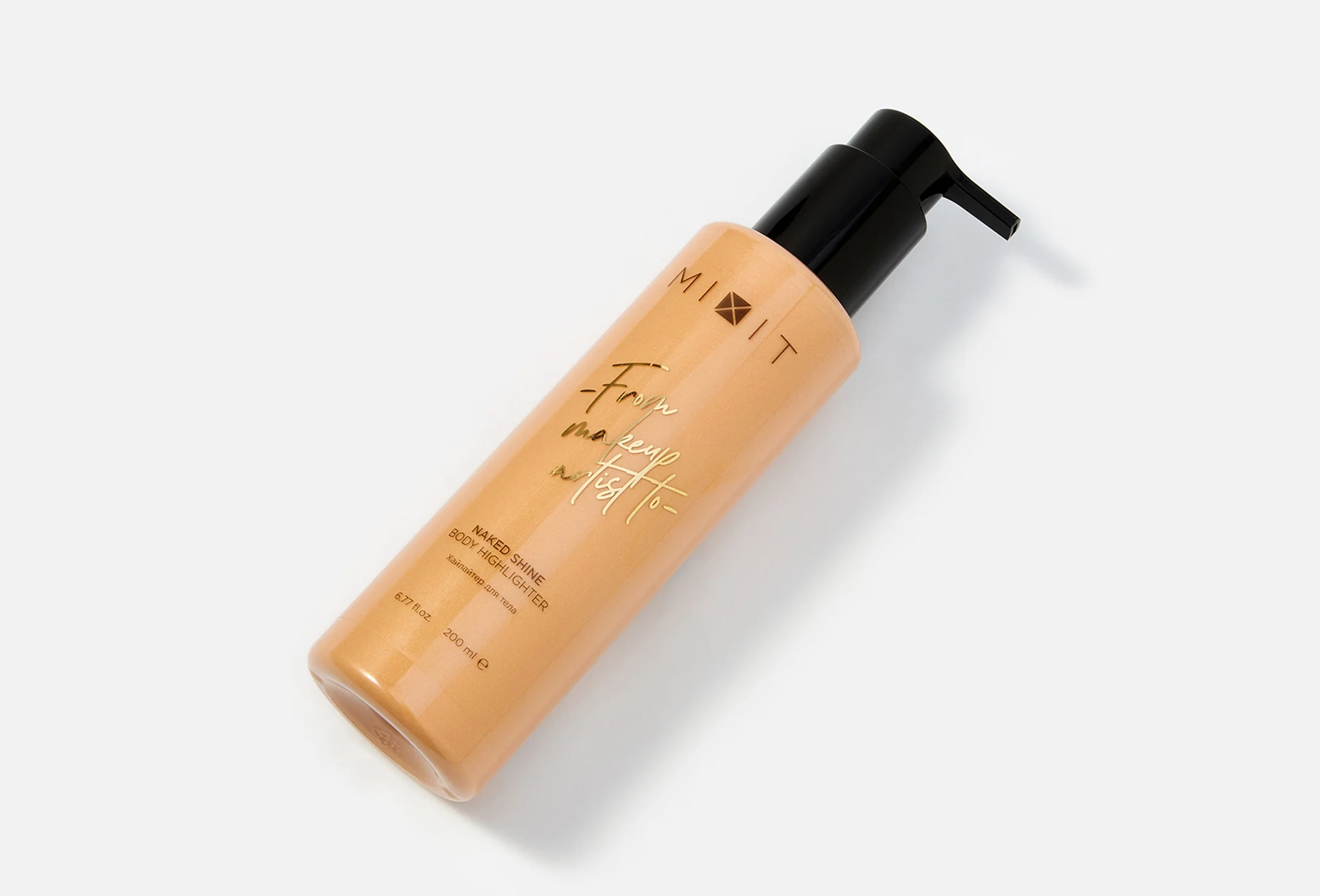 Хайлайтер для тела золотисто-бронзового оттенка MIXIT Naked Shine Body Highlighter 200мл