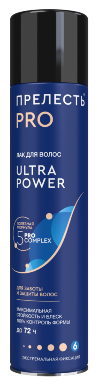 Лак для волос "Прелесть Professional" "ULTRA POWER" экстремальной фиксации 225 см3